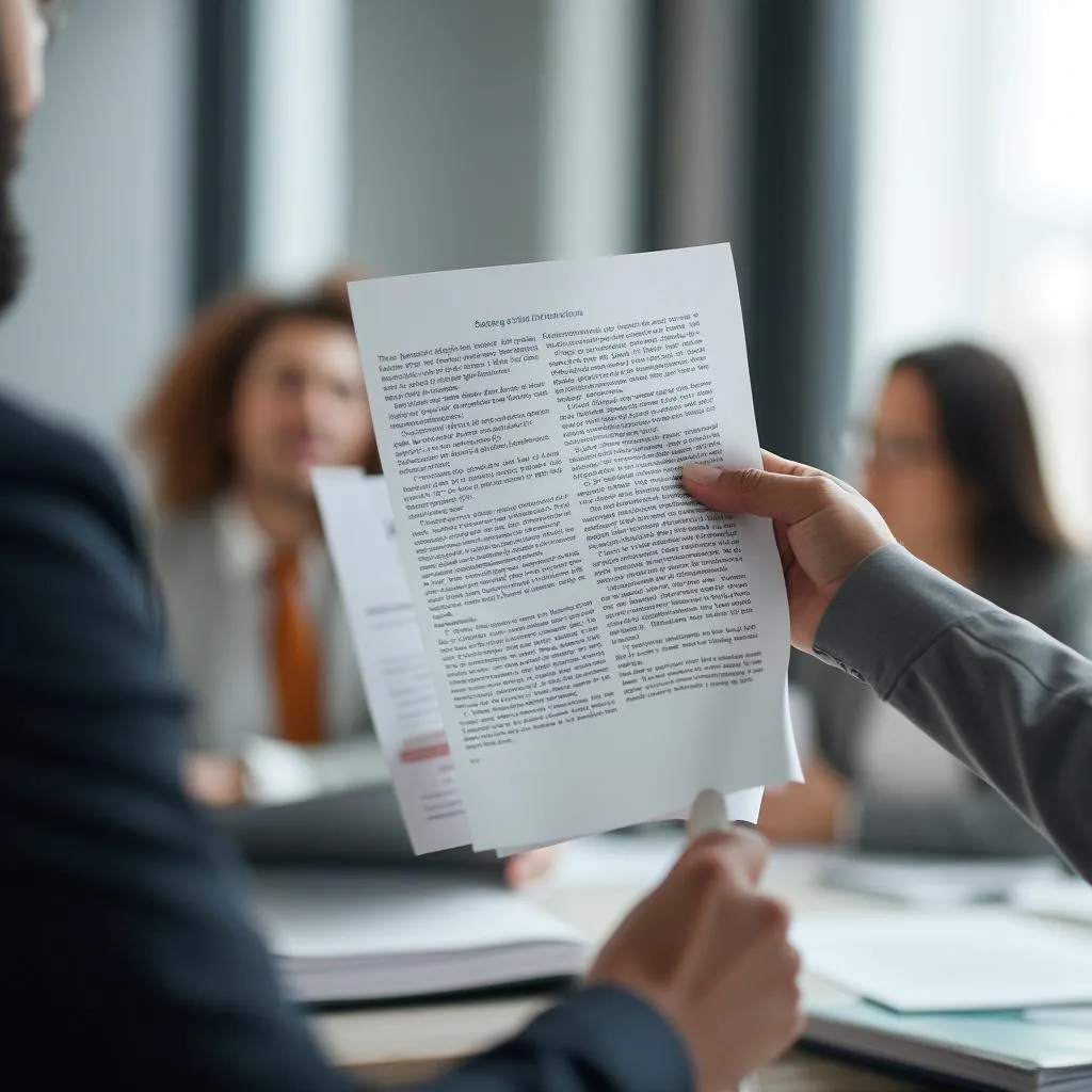 Client hiding important documents symbolically